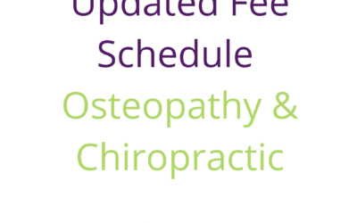 Fee Schedule: January 2023 – Chiropractic & Osteopathy