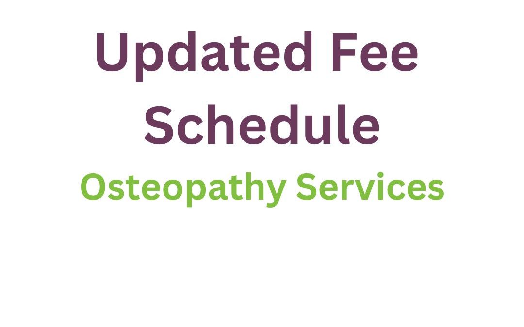 Osteopathic Services Fee Increase